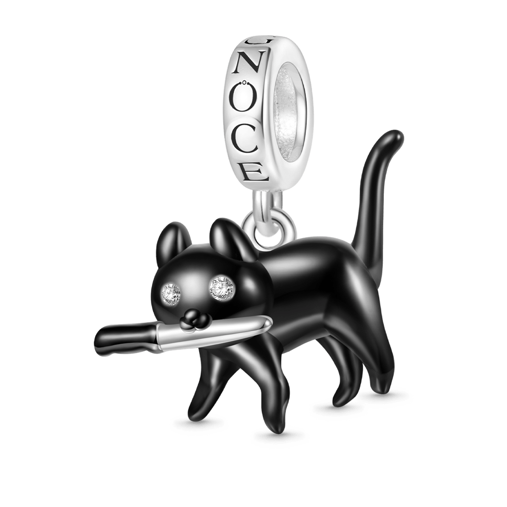 Gnoce Black Cat Pendant Dangle Charm_1