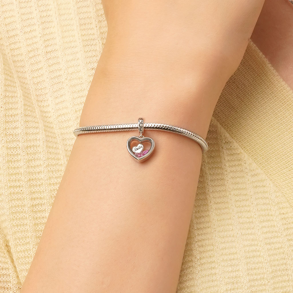 Gnoce Transparent Engravable Heart Pendant Dangle Charm_7