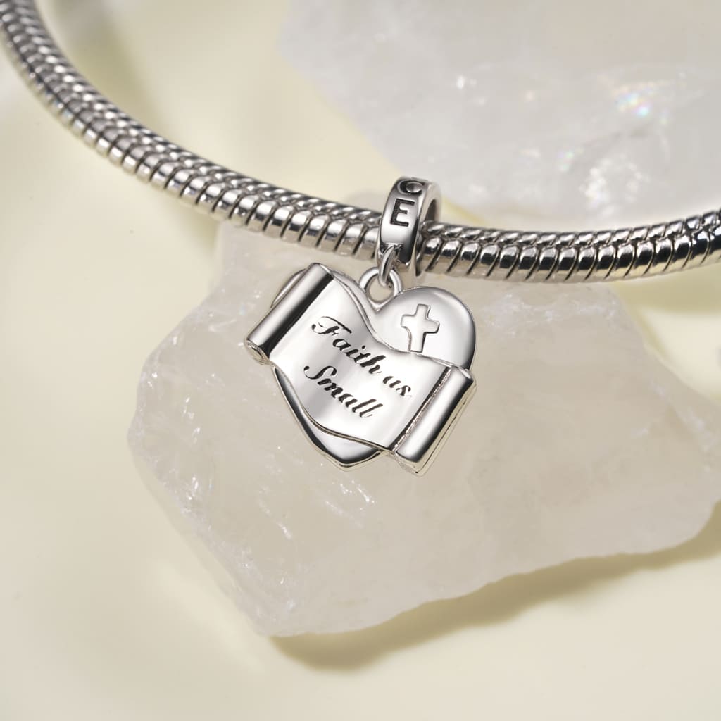 Gnoce "Faith as Small as a Mustard Seed" Heart Religious Pendant Dangle Charm_3