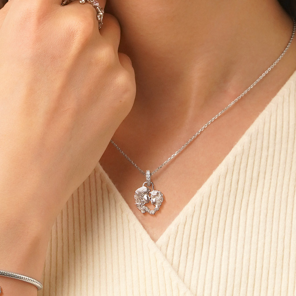 Gnoce Mother Daughter Family Pendant Dangle Charm_4