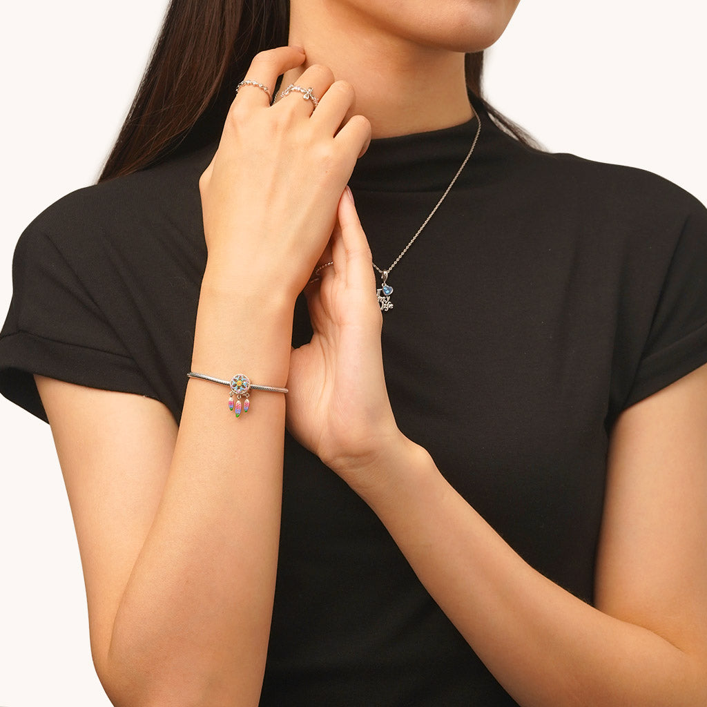 Gnoce Rainbow Dream Catcher Personalized Photo Charm_3