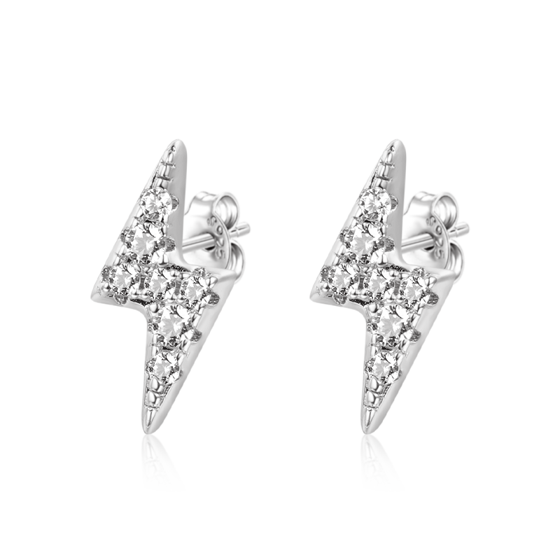 Gnoce Lightning Bolt Stud Earrings_3