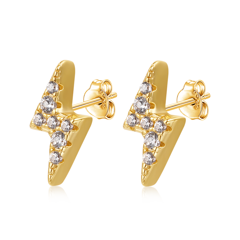 Gnoce Lightning Bolt Stud Earrings_4