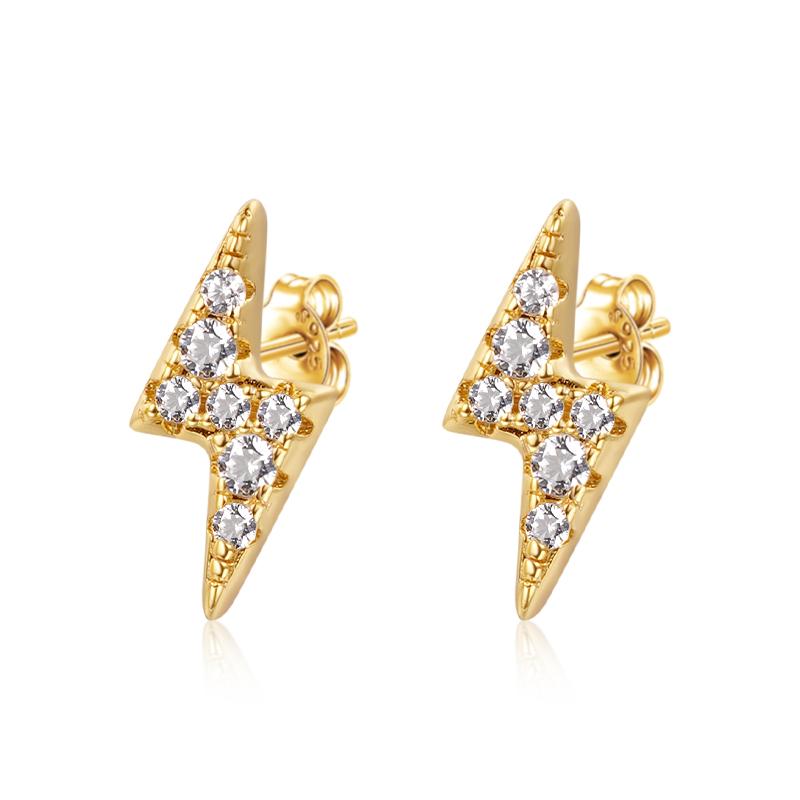 Gnoce Lightning Bolt Stud Earrings_1