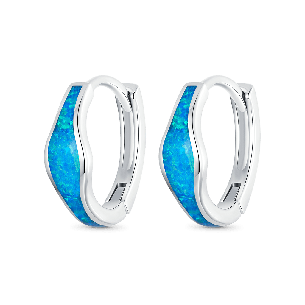 Gnoce Blue Opal Hoop Earrings_1