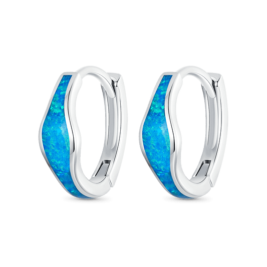 Gnoce Blue Opal Hoop Earrings_1