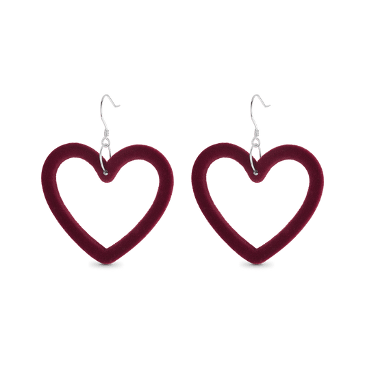 Gnoce Red Velvet Heart Stud Earrings_1