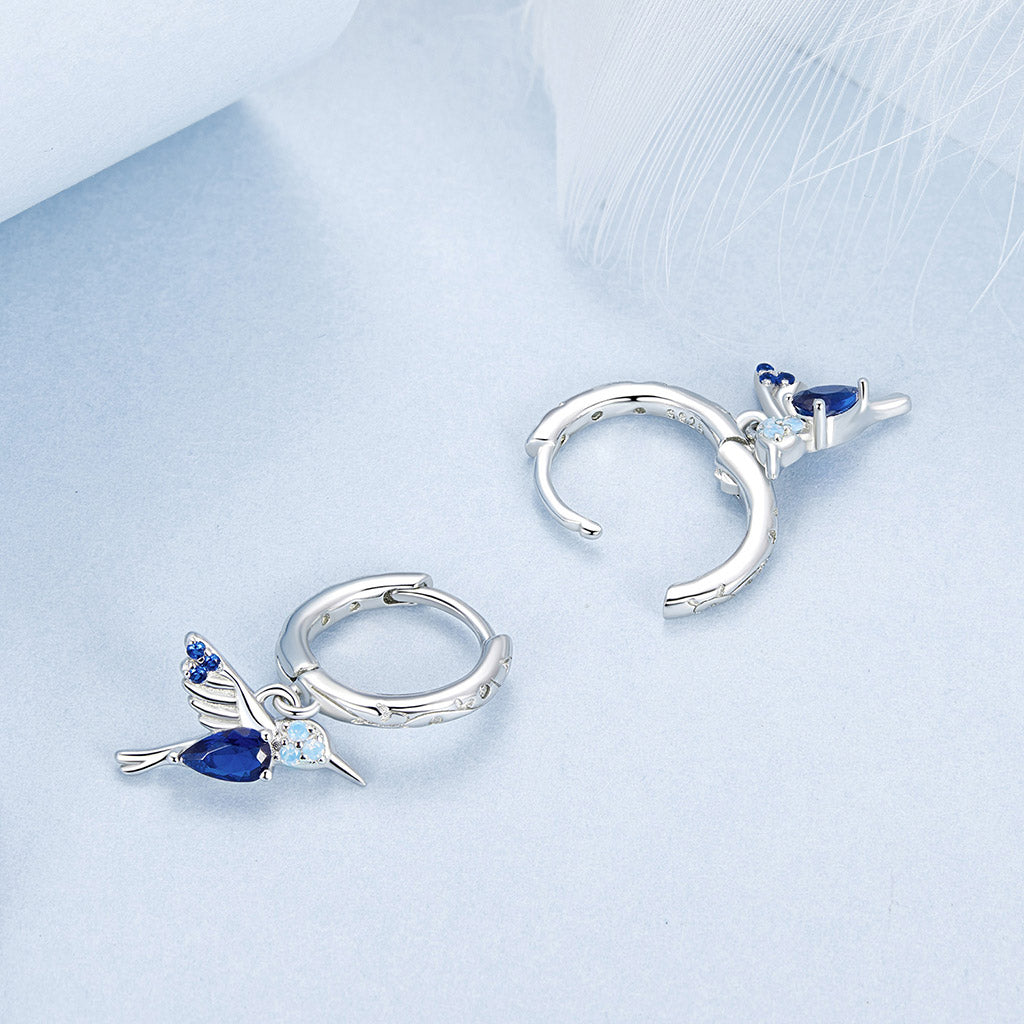Gnoce Blue Hummingbird Stud Earrings_2