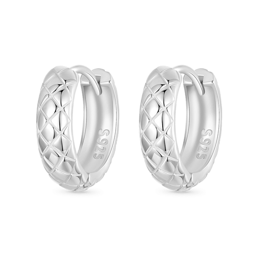 Gnoce Argyle Pattern Huggie Earrings_1