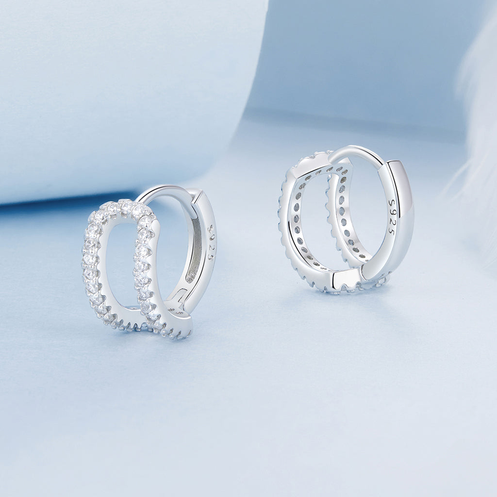Gnoce Fine Glitter Double Layer Hoop Earrings_2