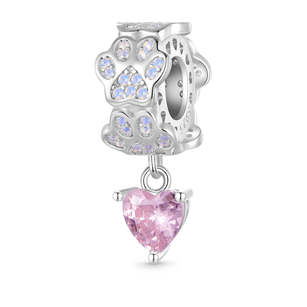 Gnoce Pink Paw Print Opal Charm_1