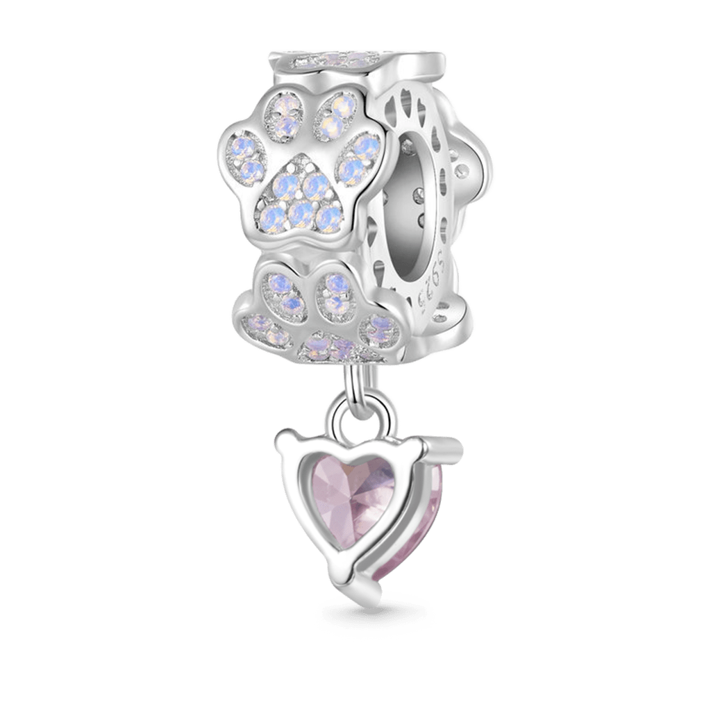 Gnoce Pink Paw Print Opal Charm_2