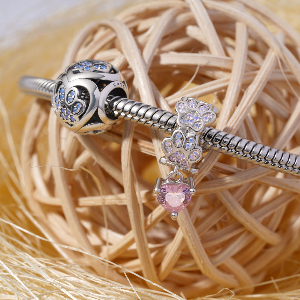 Gnoce Pink Paw Print Opal Charm_4