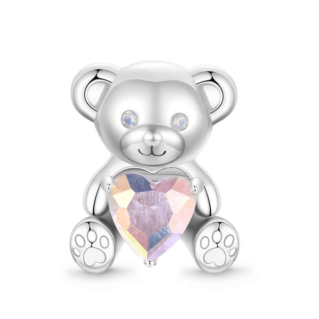 Gnoce "I Love U" Little Bear Embraces Heart Charm_1