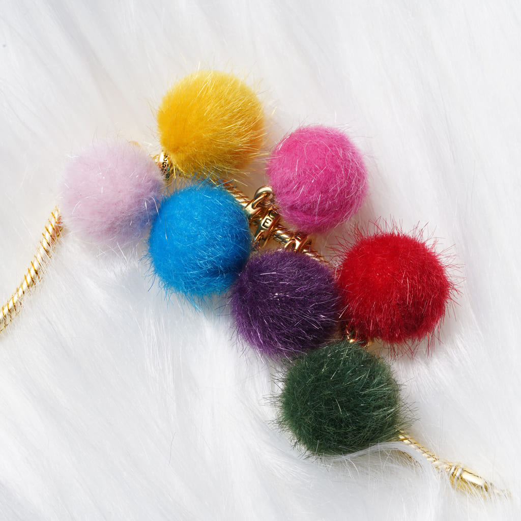Gnoce Multicolor Small Fur Ball Pendant Dangle Charm_3