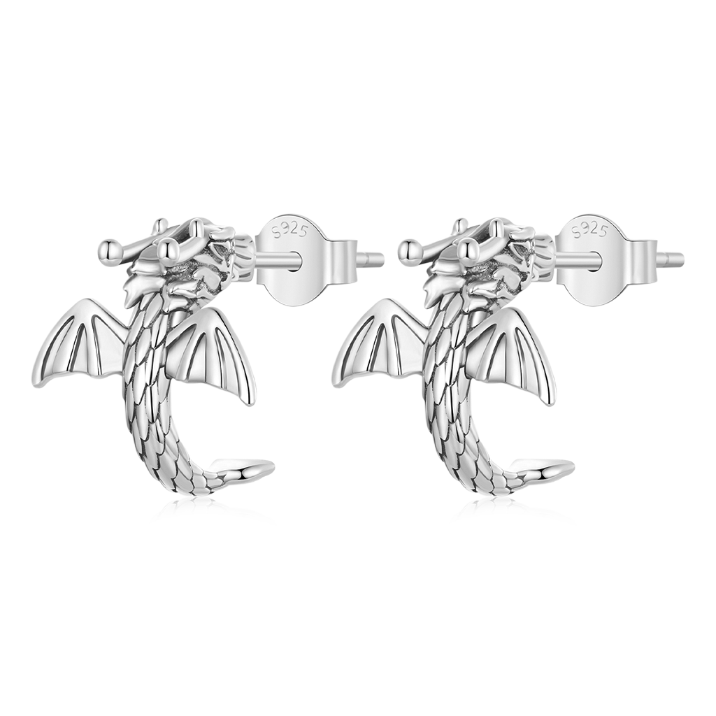 Gnoce Flying Dragon Stud Earrings_1