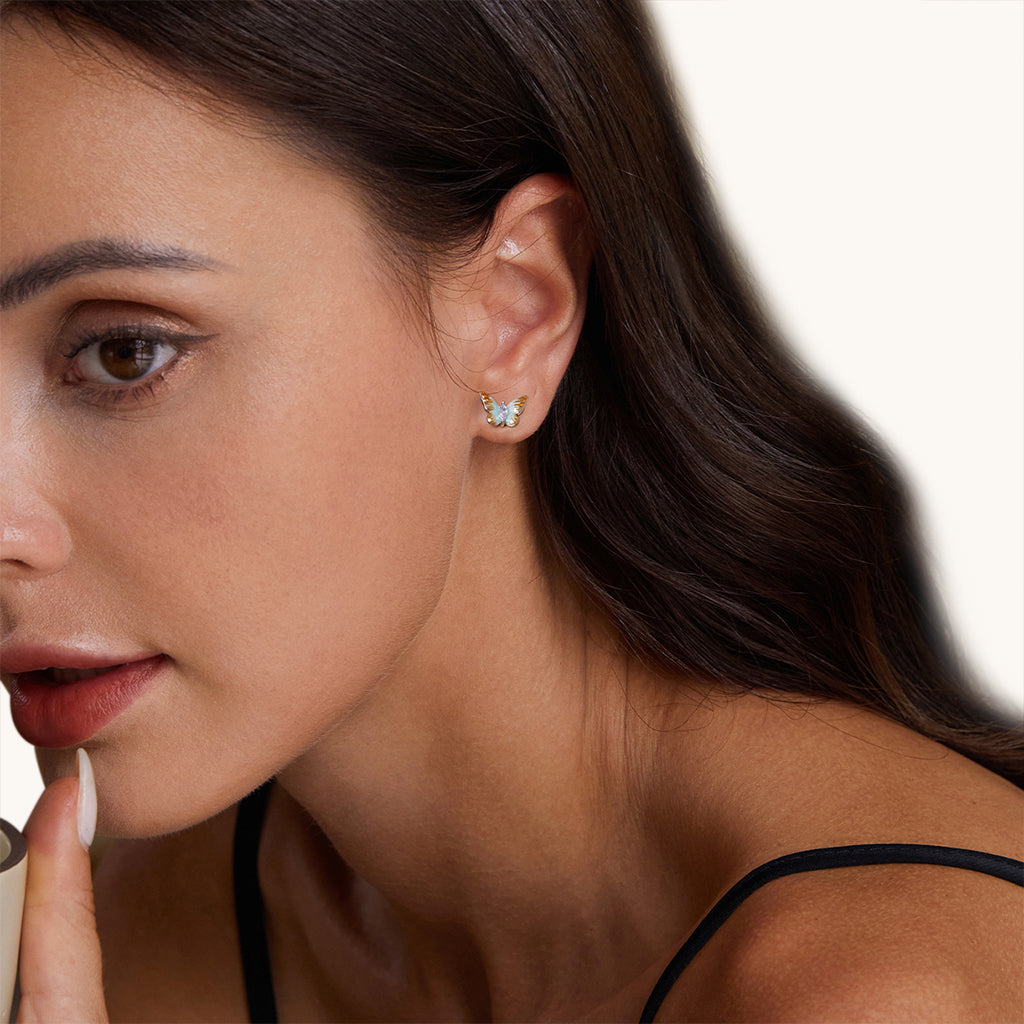 Gnoce Graceful Butterfly Stud Earrings_3