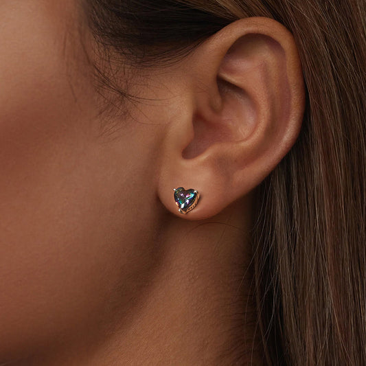 Gnoce Vintage Heart Stud Earrings_4