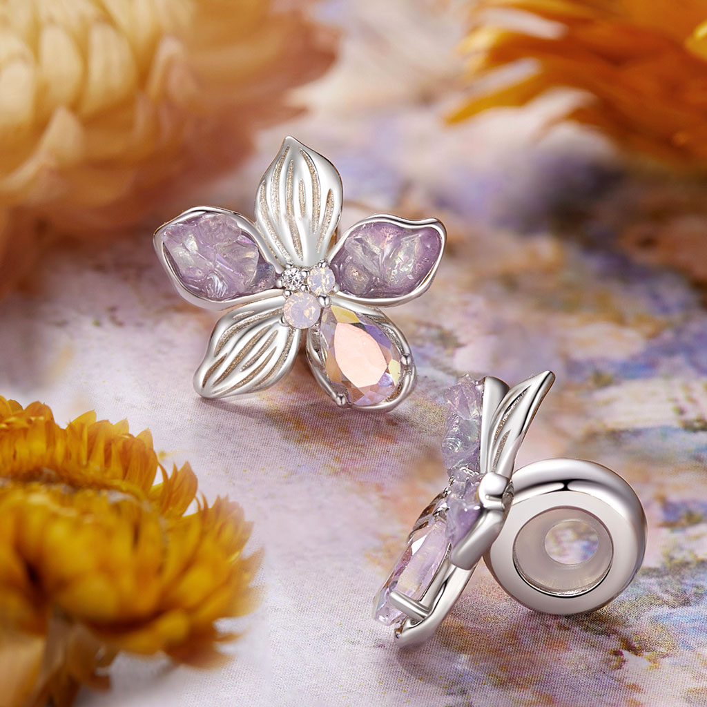 Gnoce Purple Flower Stopper Charm_2