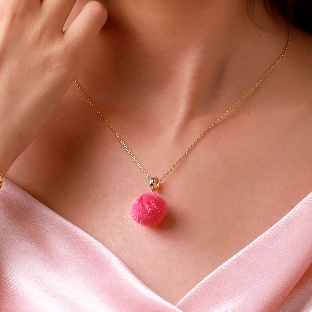 Gnoce Multicolor Small Fur Ball Pendant Dangle Charm_5