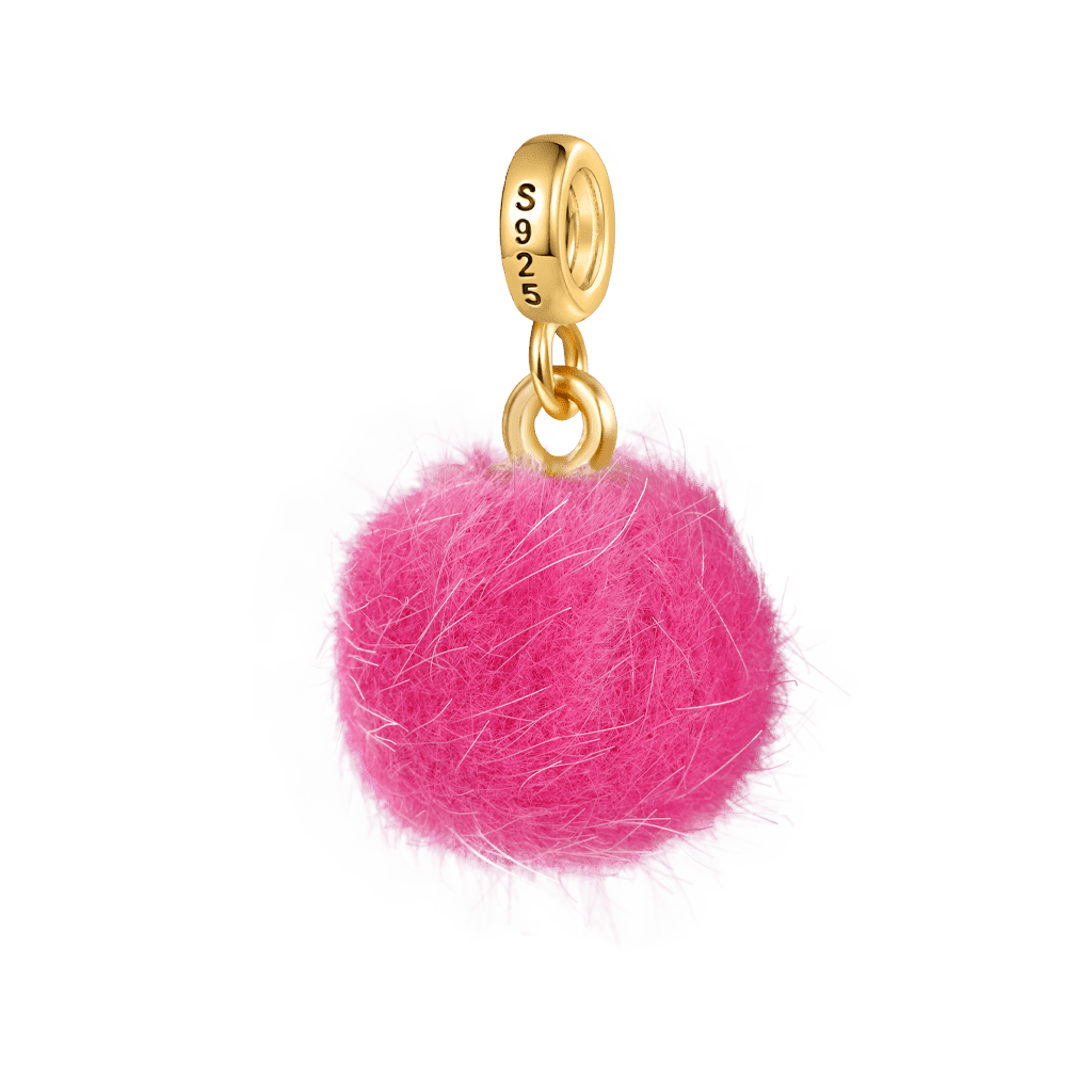 Gnoce Multicolor Small Fur Ball Pendant Dangle Charm_2