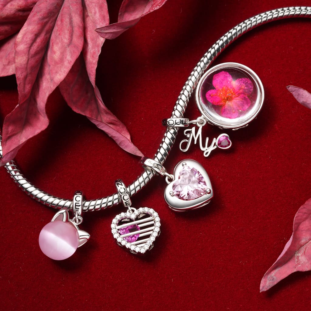 Gnoce Sealed Love Heart Birthstone Pendant Dangle Charm_4