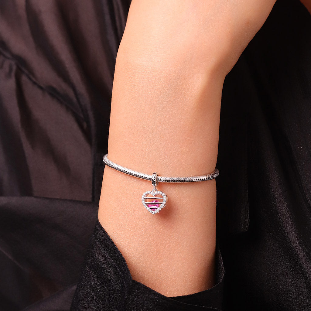 Gnoce Sealed Love Heart Birthstone Pendant Dangle Charm_6