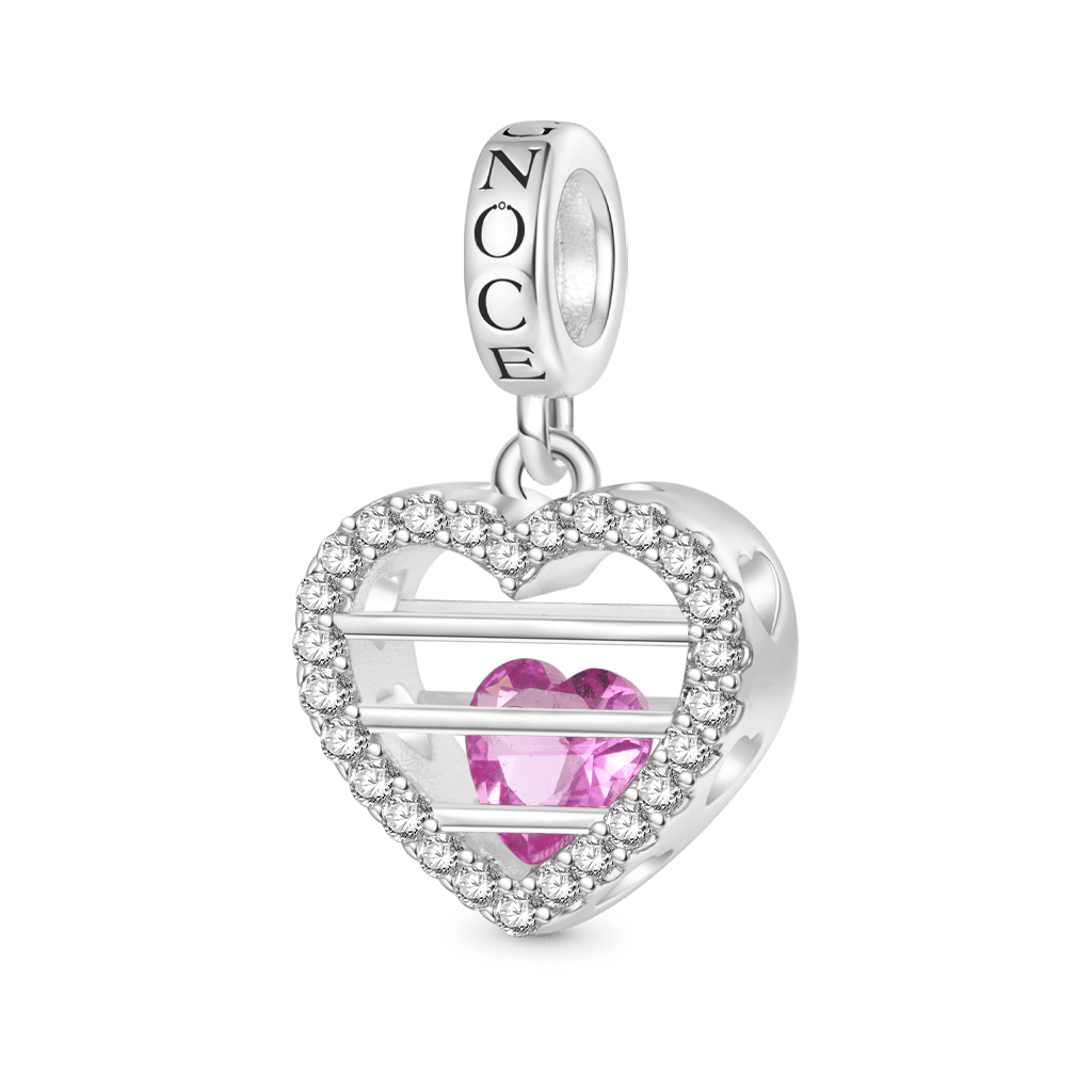 Gnoce Sealed Love Heart Birthstone Pendant Dangle Charm_2
