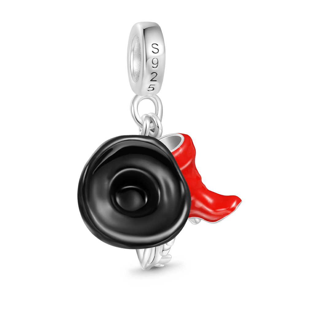Gnoce Puss In Boots Red Boot & Hat Pendant Dangle Charm_2