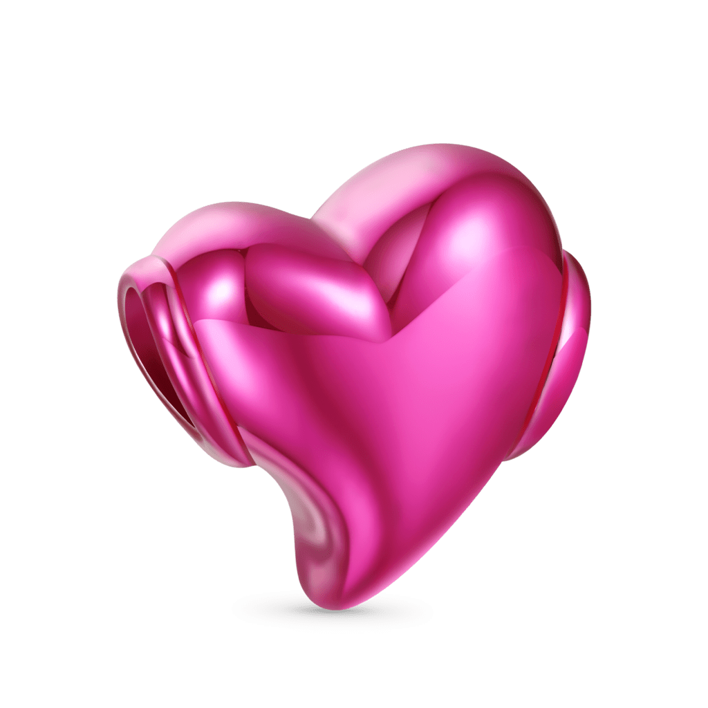 Gnoce Pink Heart Zircon Candy Charm_2