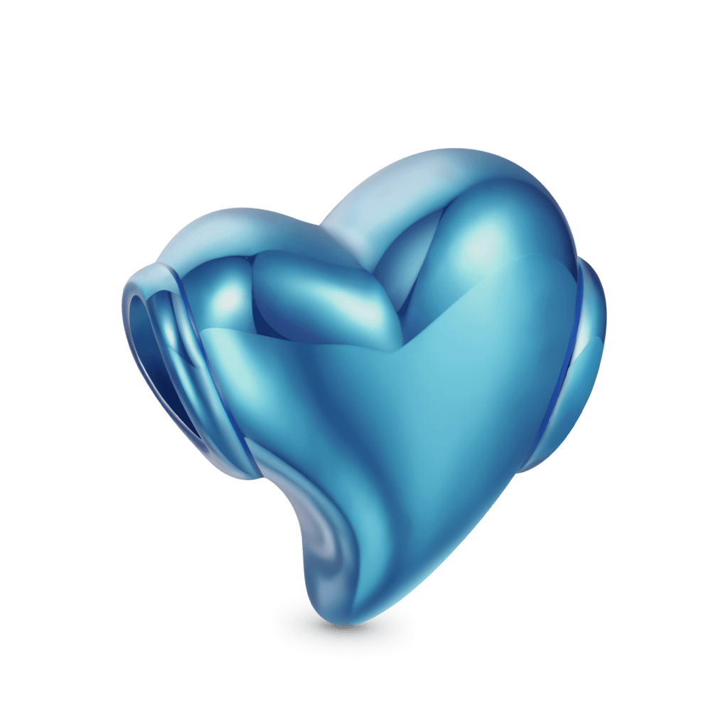 Gnoce Sea Blue Heart Zircon Candy Charm_2