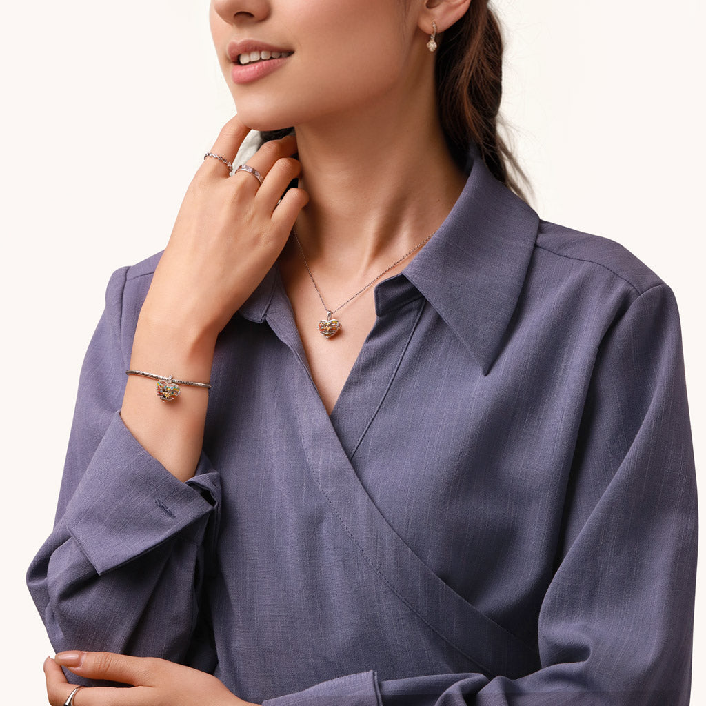 Gnoce Heart Solar System Wireless LED Glow Jupiter Pendant Dangle Charm_6