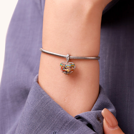 Gnoce Heart Solar System Wireless LED Glow Jupiter Pendant Dangle Charm_8