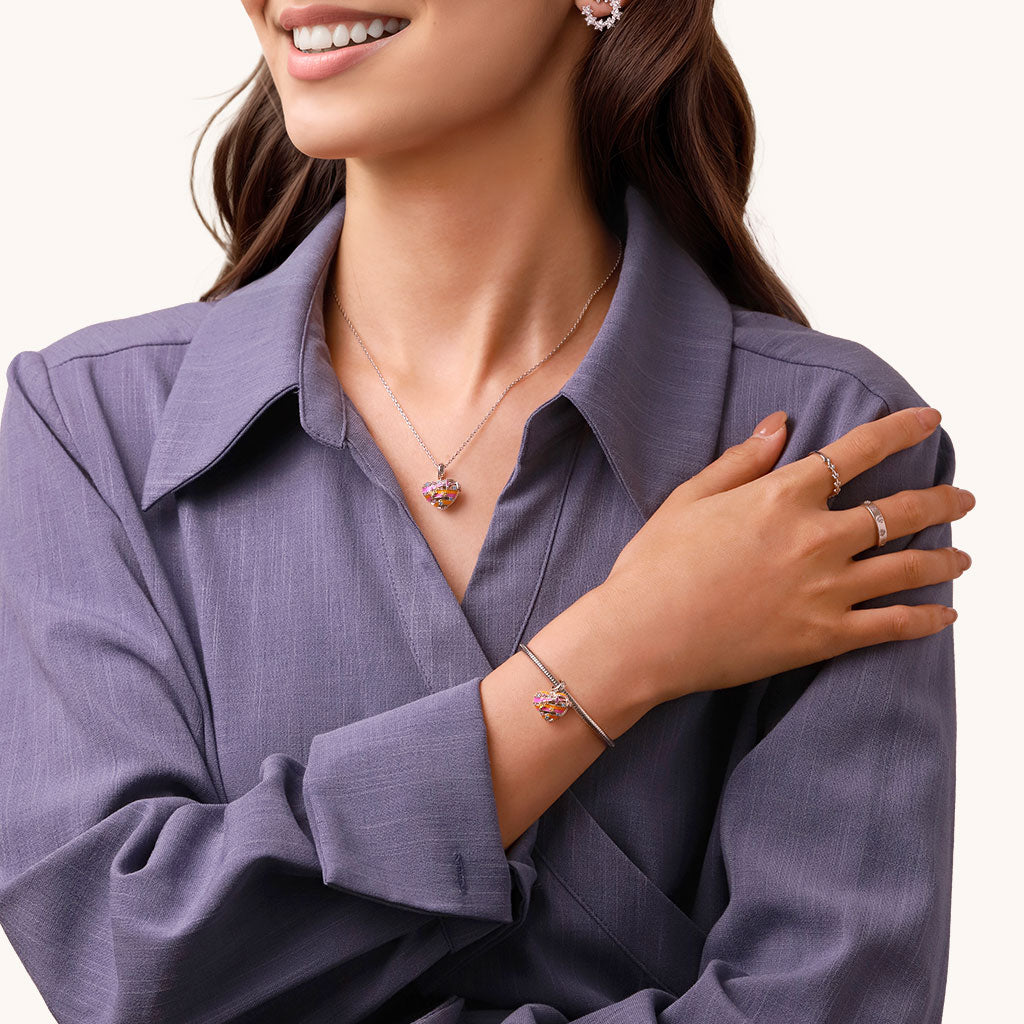 Gnoce Heart Solar System Wireless LED Glow Mercury Pendant Dangle Charm_6