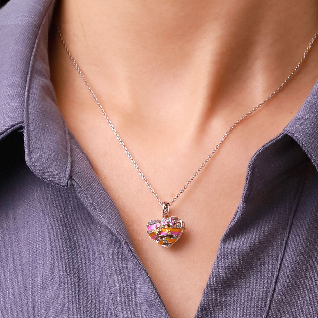 Gnoce Heart Solar System Wireless LED Glow Mercury Pendant Dangle Charm_7