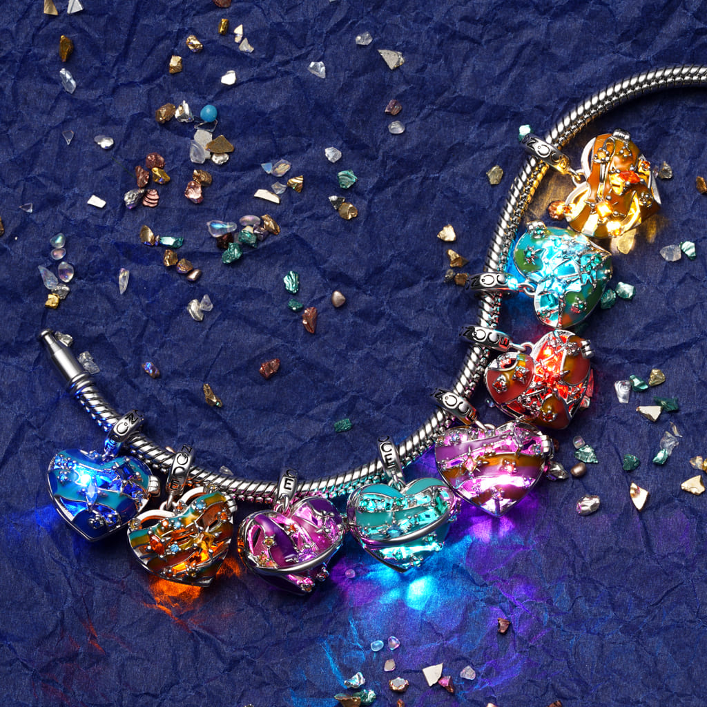 Gnoce Heart Solar System Wireless LED Glow Mercury Pendant Dangle Charm_5