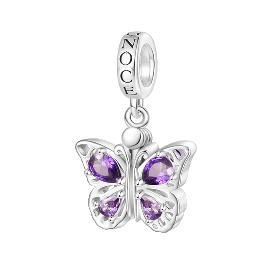 Gnoce Openable Purple Butterfly Engravable Pendant Dangle Charm_1