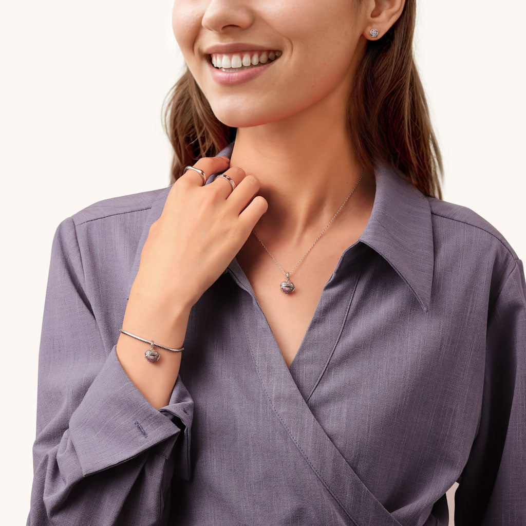 Gnoce Openable 'MOM' Heart Mother's Day Gift Pendant Dangle Charm_5