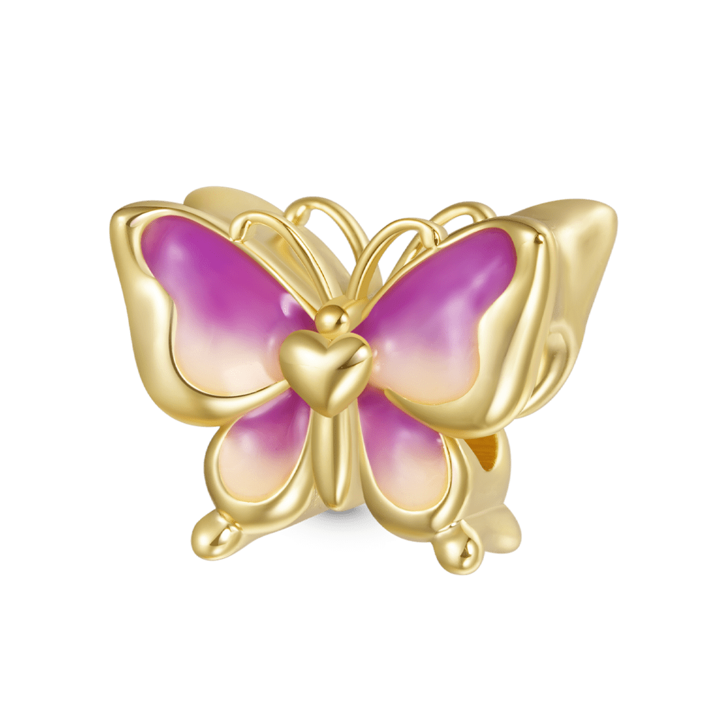 Gnoce 18K Gold Plated Gradient Purple Butterfly Charm_1