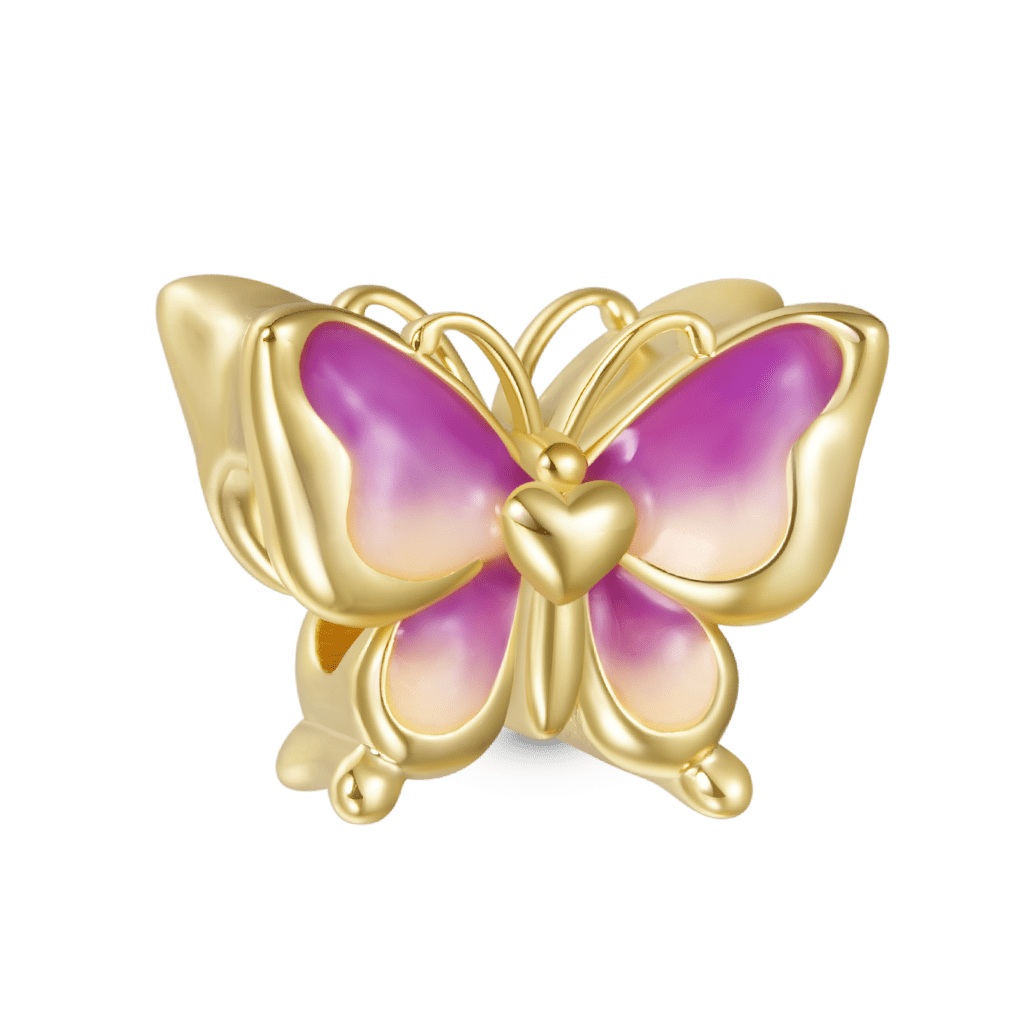 Gnoce 18K Gold Plated Gradient Purple Butterfly Charm_2