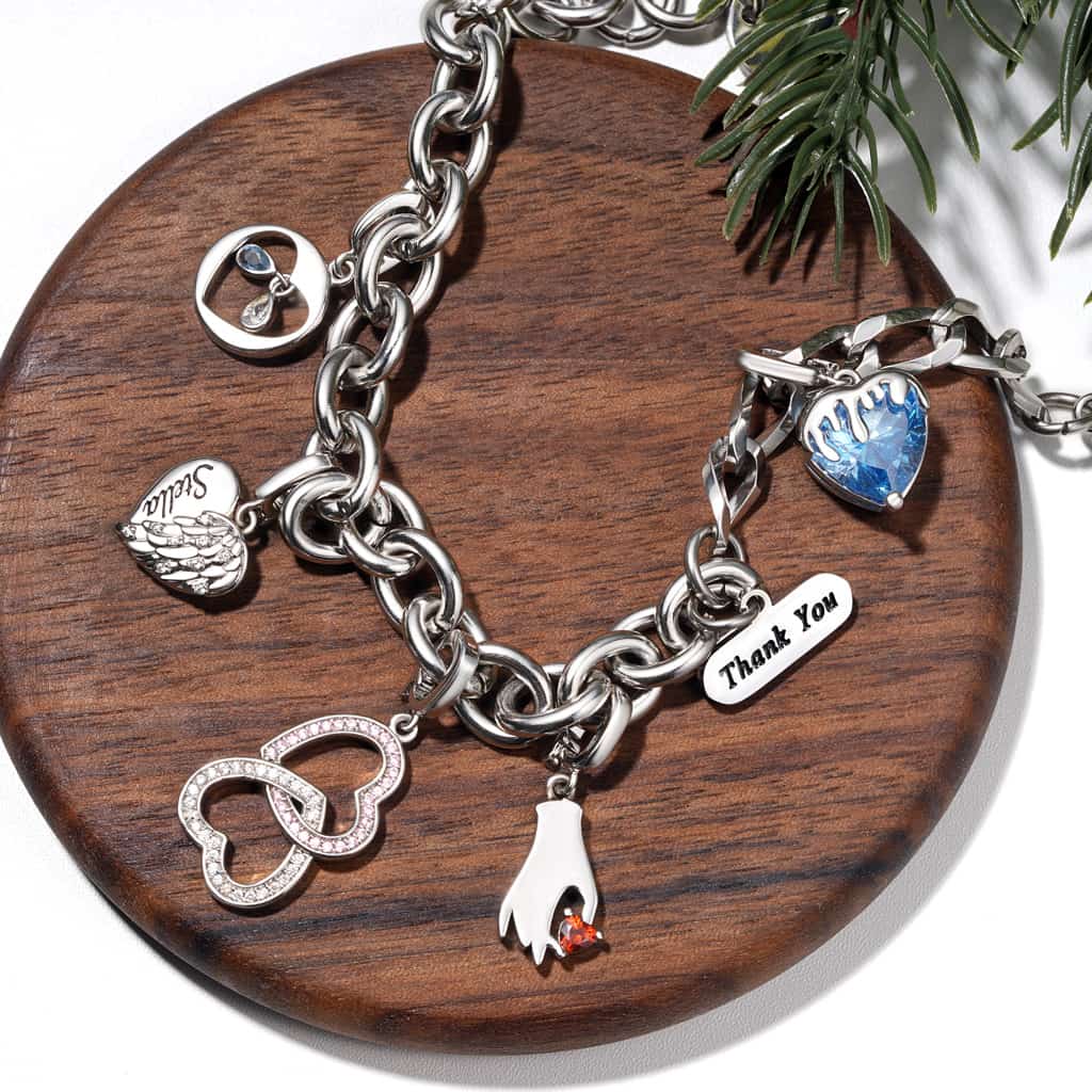 Gnoce Retro Street ‘Thank You’ Spliced Link Chain Bracelet_3