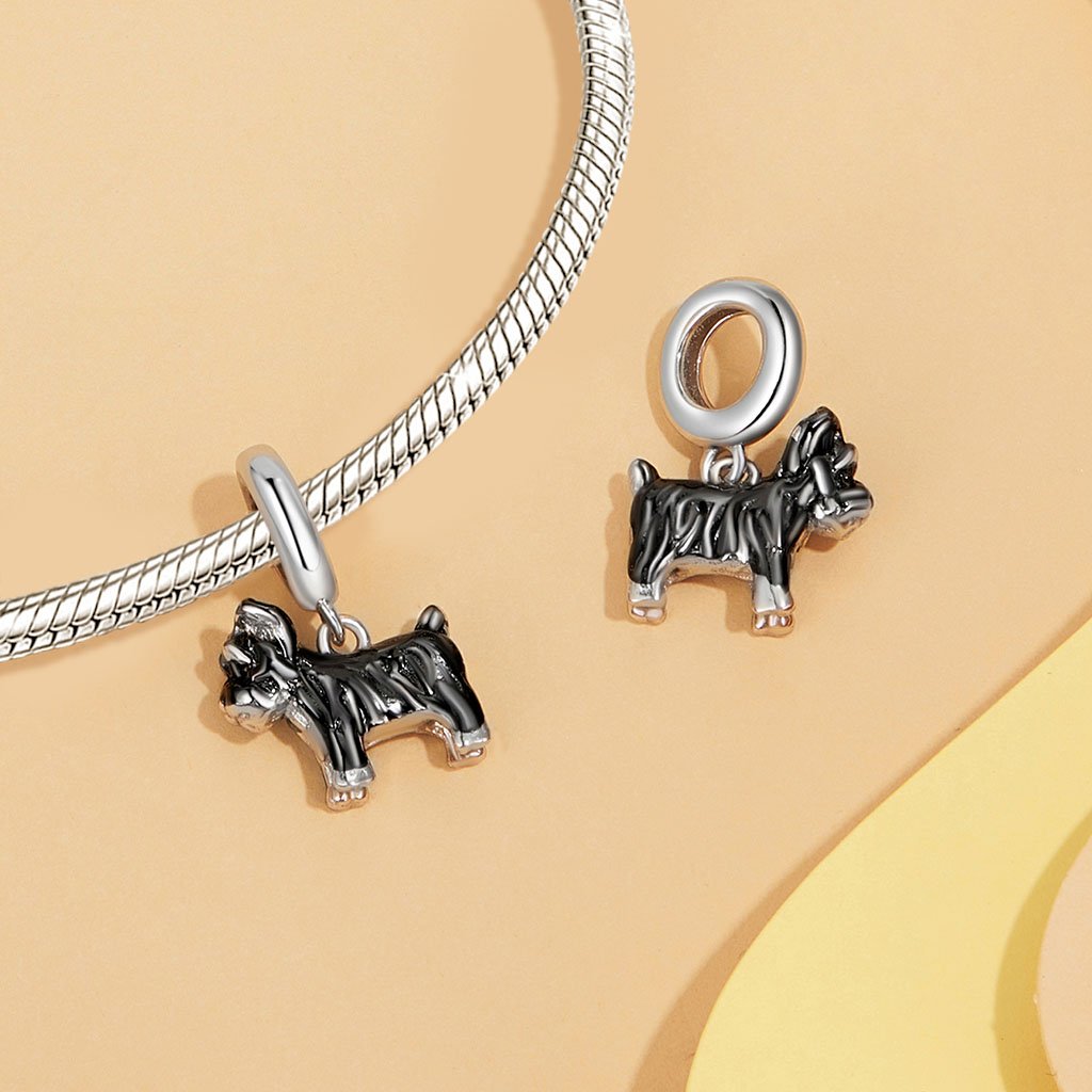 Gnoce Cute Puppy Schnauzer Pendant Dangle Charm_3