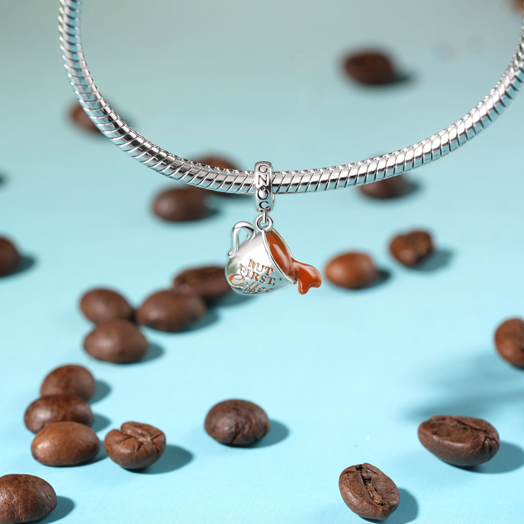 Gnoce BUT FIRST, Coffee Spilled Pendant Dangle Charm_3