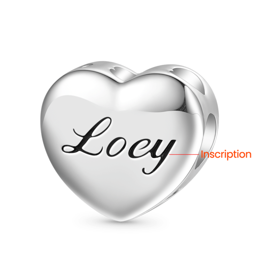 Gnoce Personalized Fingerprint Engravable Heart Pendant Dangle Charm_2