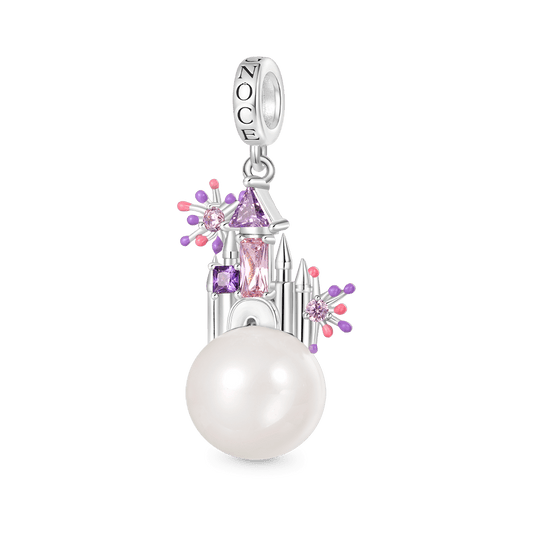 Gnoce White Pearl Castle Pendant Dangle Charm_1