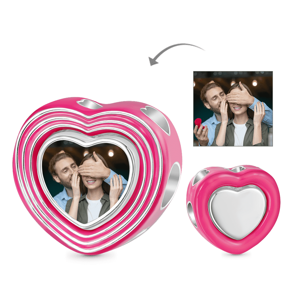 Gnoce Multi-layer Heart Personalized Photo Charm_1