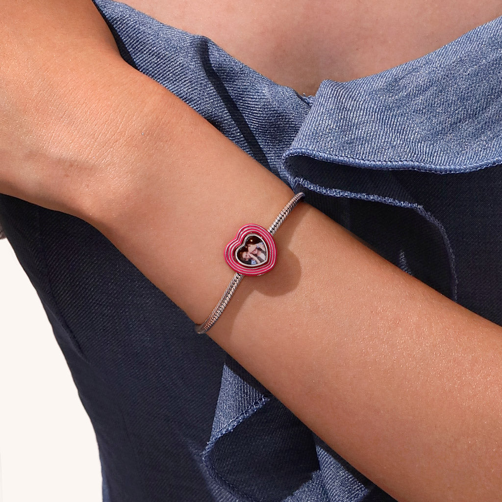 Gnoce Multi-layer Heart Personalized Photo Charm_5