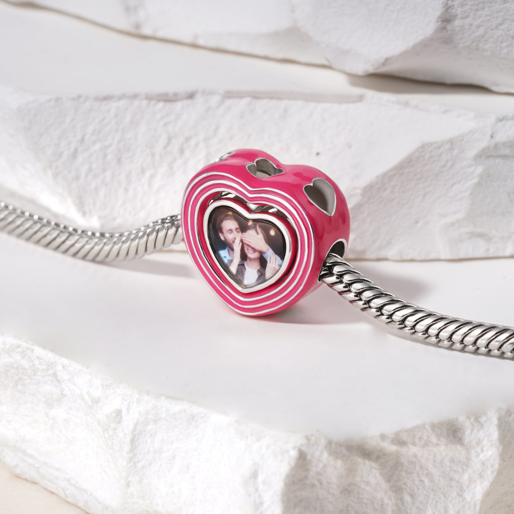 Gnoce Multi-layer Heart Personalized Photo Charm_4