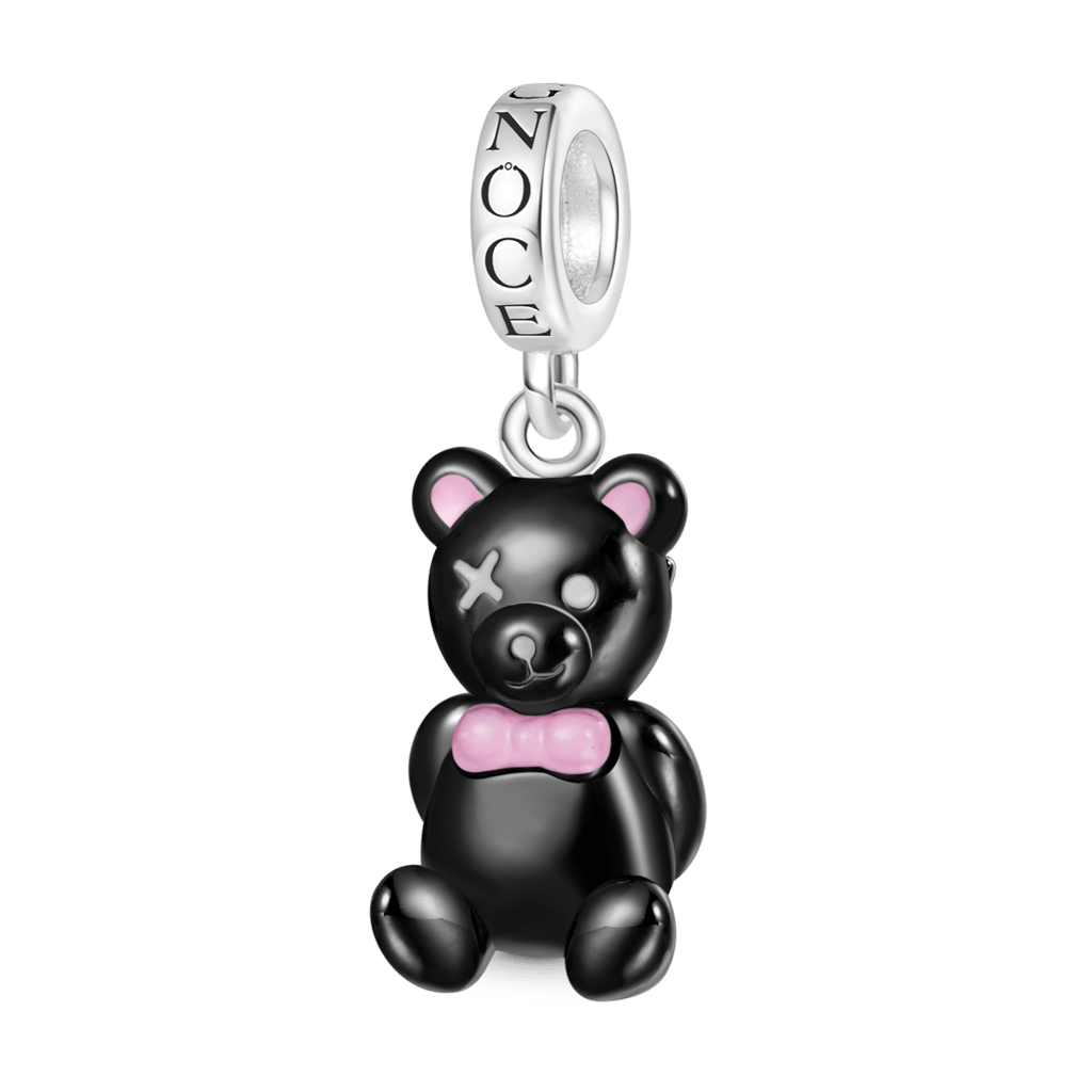 Gnoce Halloween Black Bear Holding Knife Pendant Dangle Charm_1