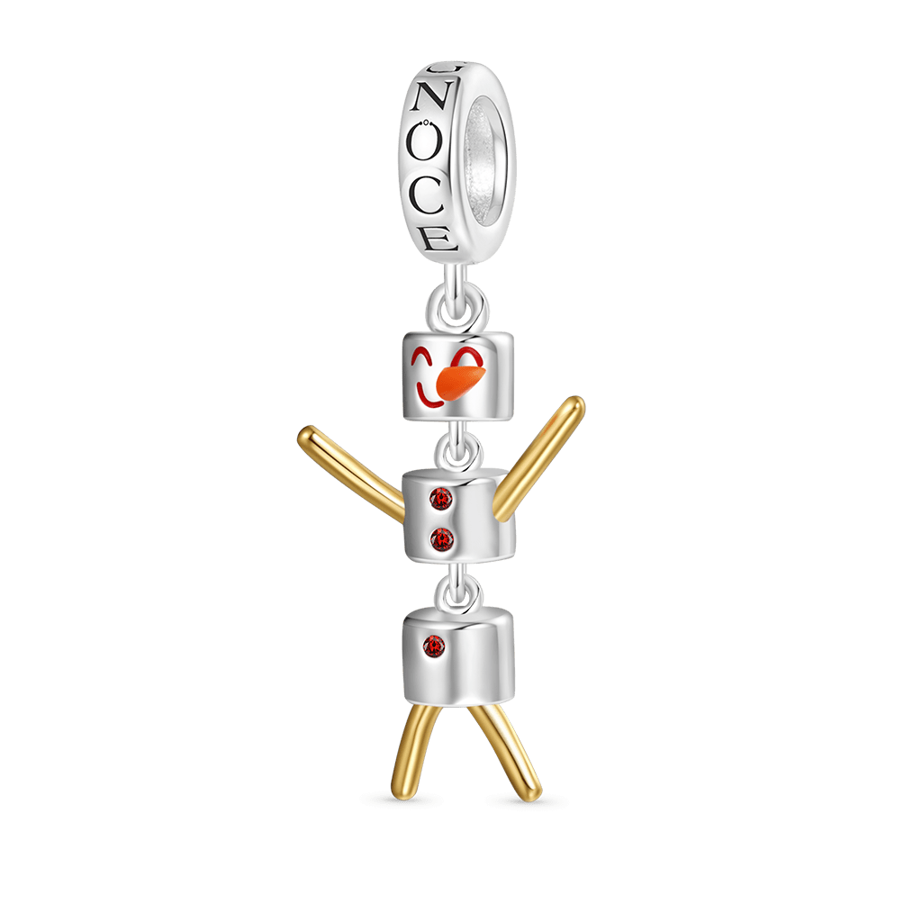 Gnoce Christmas Marshmallow Snowman Pendant Dangle Charm_1